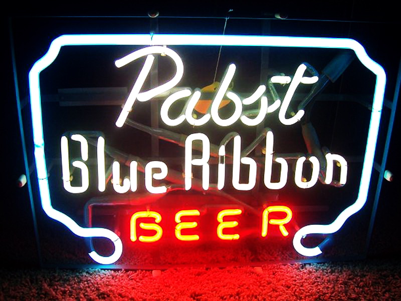 Pabst Blue Ribbon Border Beer Neon Sign